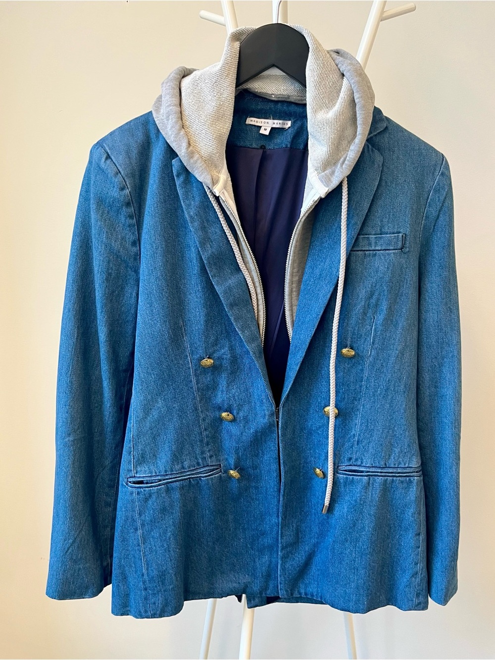 NWOT - Madison Marcus Double Breasted Denim Blazer - Size M